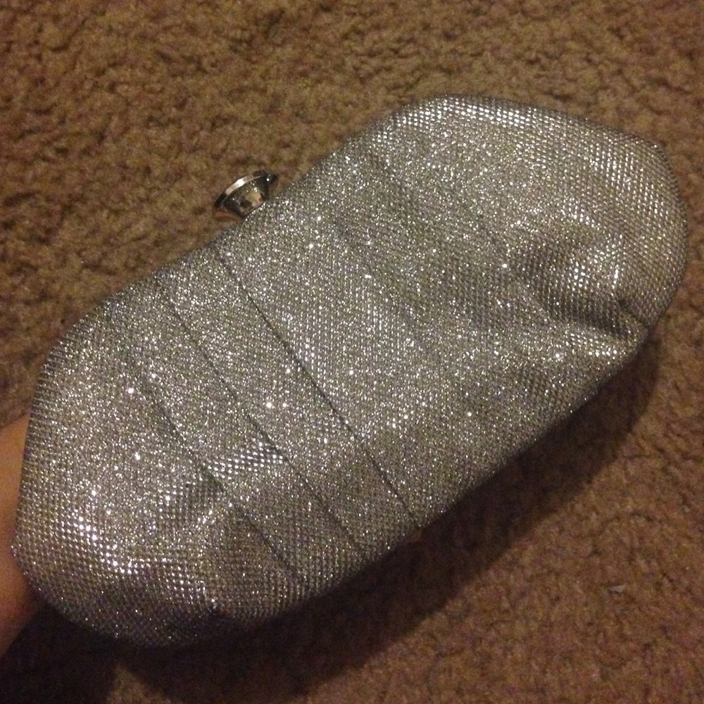 COPY - Davi's Bridal Glitter Silver Clutch